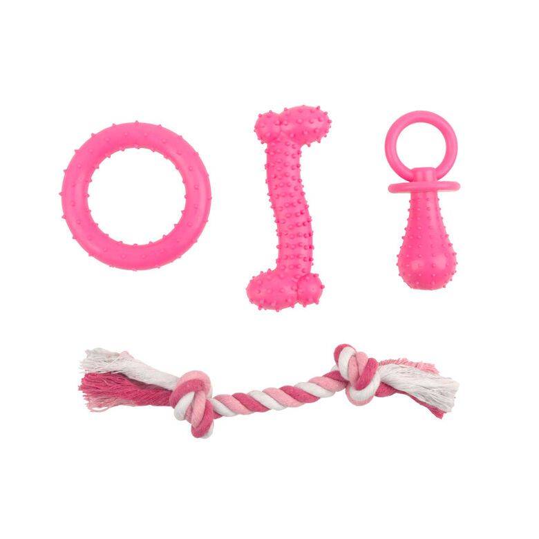 Tootoy! Chew Teething Set Rosa de mordedores para cachorros thumbnail