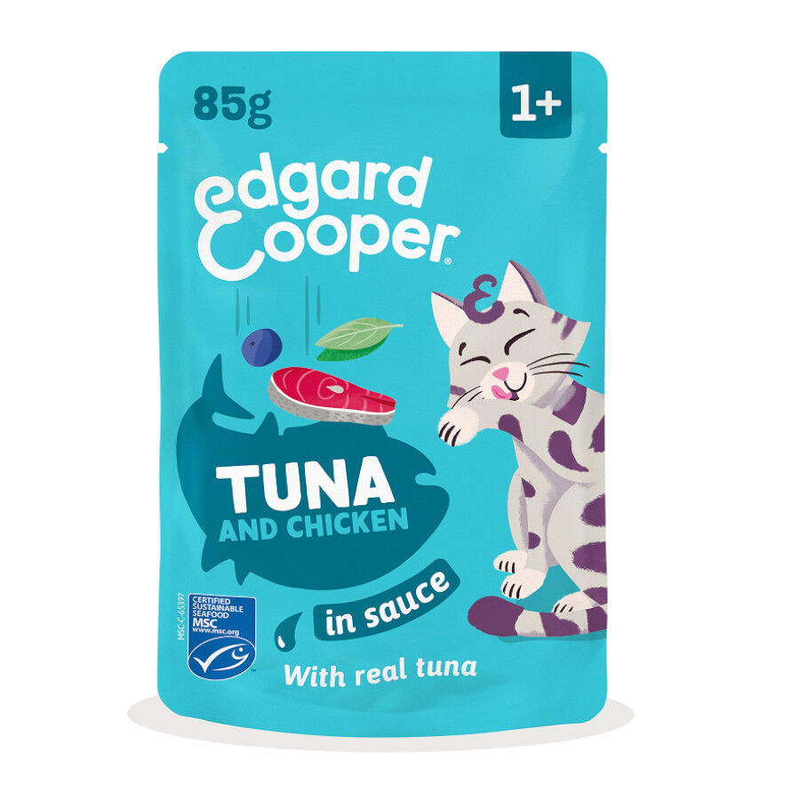 85 g Edgard & Cooper At&uacute;n y Pollo sobre en salsa para gatos, , large Imagen numero 1