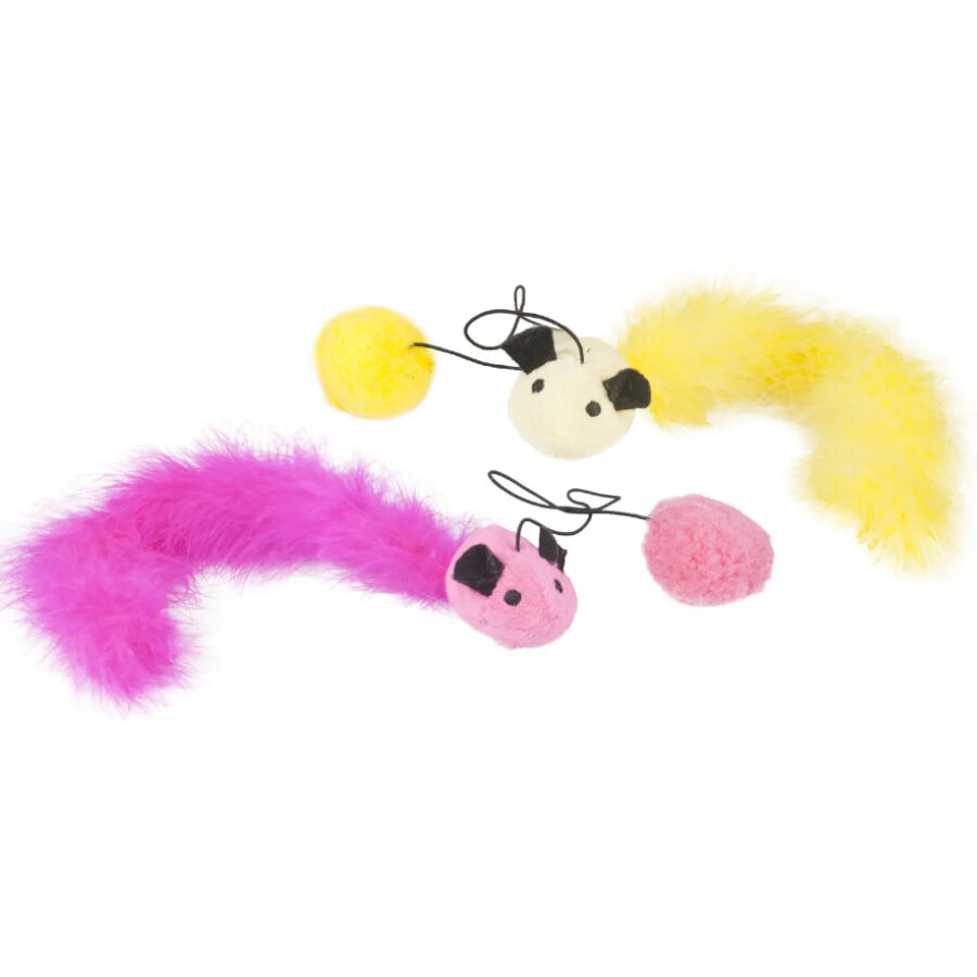 Flamingo Rat&oacute;n con Pluma y Pelota para gatos, , large Imagen numero 1