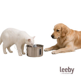 Leeby Fuente de Agua Acero Inoxidable para perros y gatos
