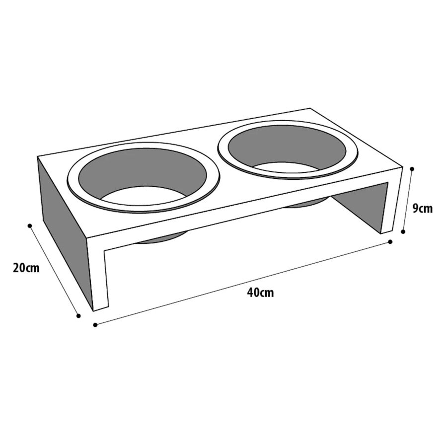 Flamingo Comedero Doble con Soporte Blanco para mascotas thumbnail