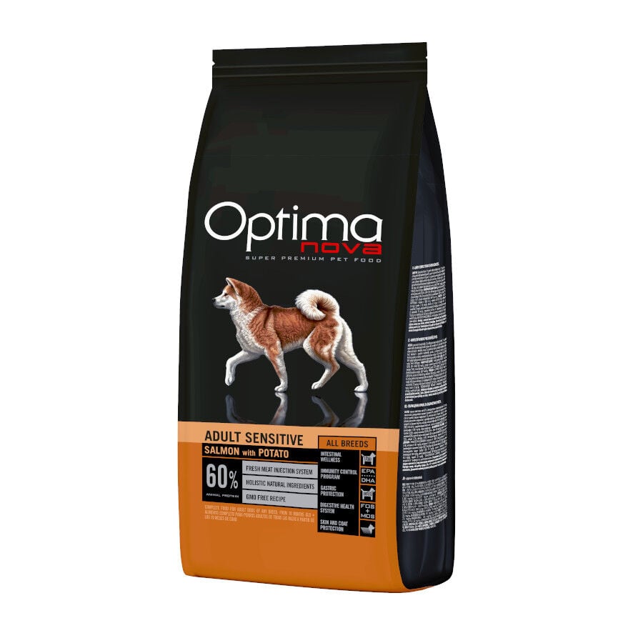 12 kg Optima Nova Adult Sensitive Salm&oacute;n pienso para perros, , large Imagen numero 1