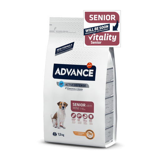 Advance Senior Mini +8 Pollo y Arroz pienso para perros, , large image number null