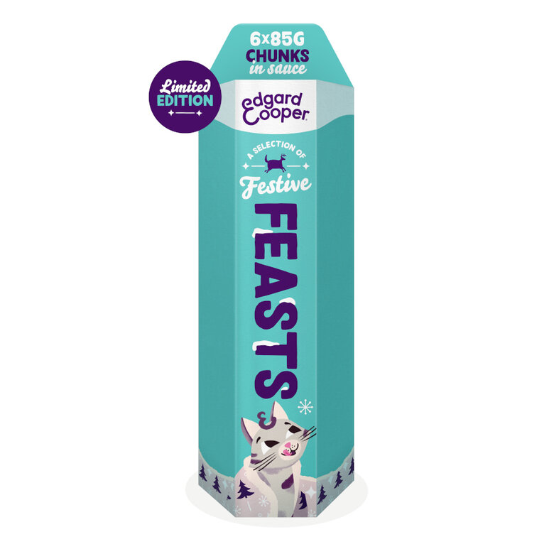 Edgar & Cooper Festive Festines en Salsa lata para gatos multipack – 6, , large image number null