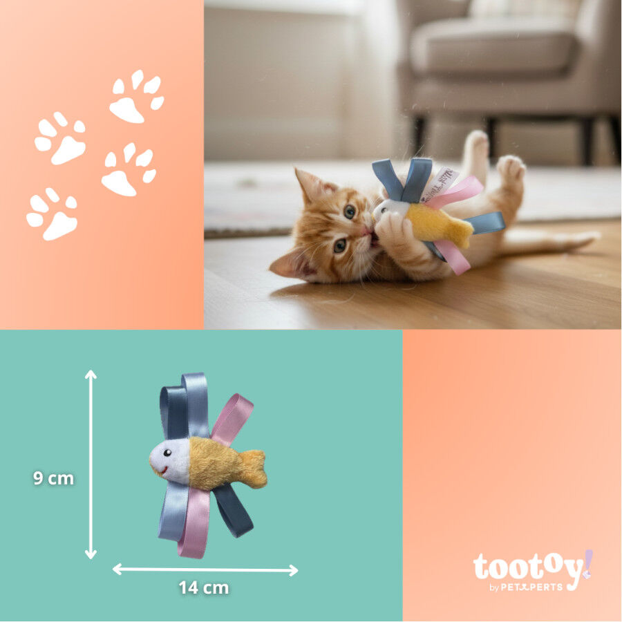 Tootoy! Peluche con Catnip Pez con Lazos para gatitos, , large Imagen numero 4