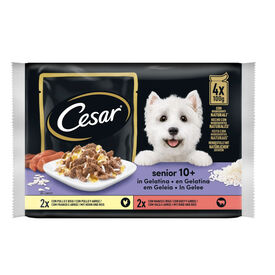 Cesar Carnes Mixtas Gelatina en Bolsita para Perros Senior - Multipack