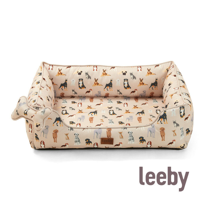 Leeby cama viscoelástica estampado perros para perros thumbnail