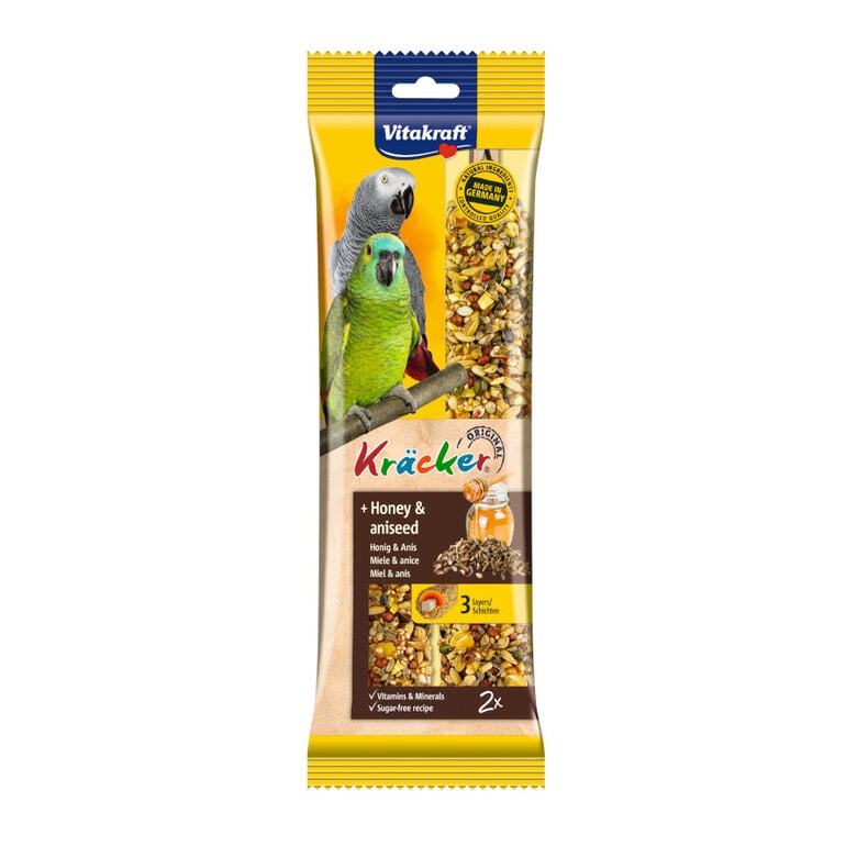Vitakraft Kräcker Miel y Anís Barritas para loro africano,  Imagen numero 1 Vitakraft Kräcker Miel y Anís Barritas para loro africano, , large Imagen numero 1