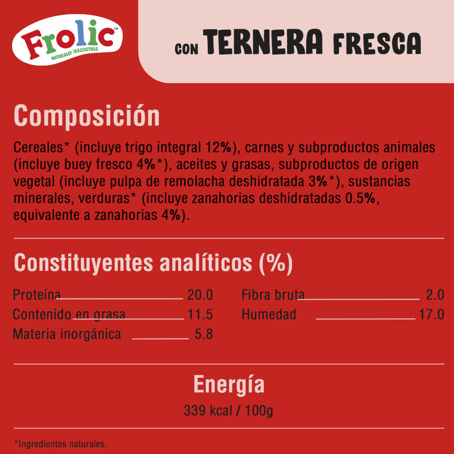 2.6 kg Frolic Pienso Semih&uacute;medo para Perros Adultos Sabor Ternera, , large Imagen numero 2