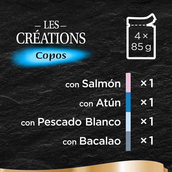 4 sobres x 85 g Sheba Les Cr&eacute;ations Pescado Salsa en Bolsita para Gatos - Multipack, , large Imagen numero 2