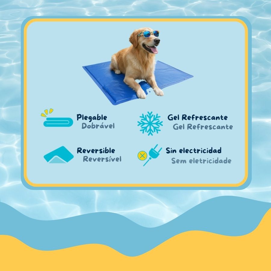 Summer Vibes Manta Refrescante Azul para perros, , large Imagen numero 3