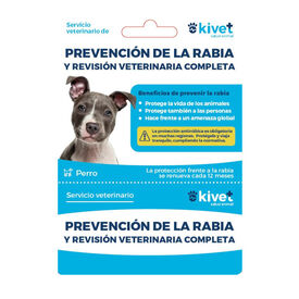 Tarjeta de prevenci&oacute;n de la rabia + revisi&oacute;n veterinaria completa para perro
