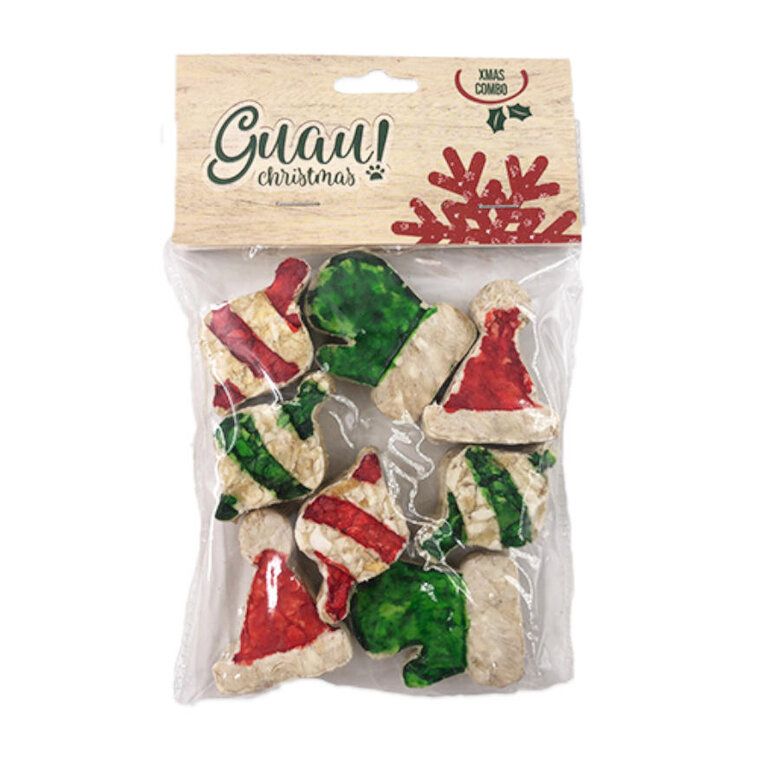 Guau Christmas Bocaditos de Cuero Prensado para perros, , large image number null