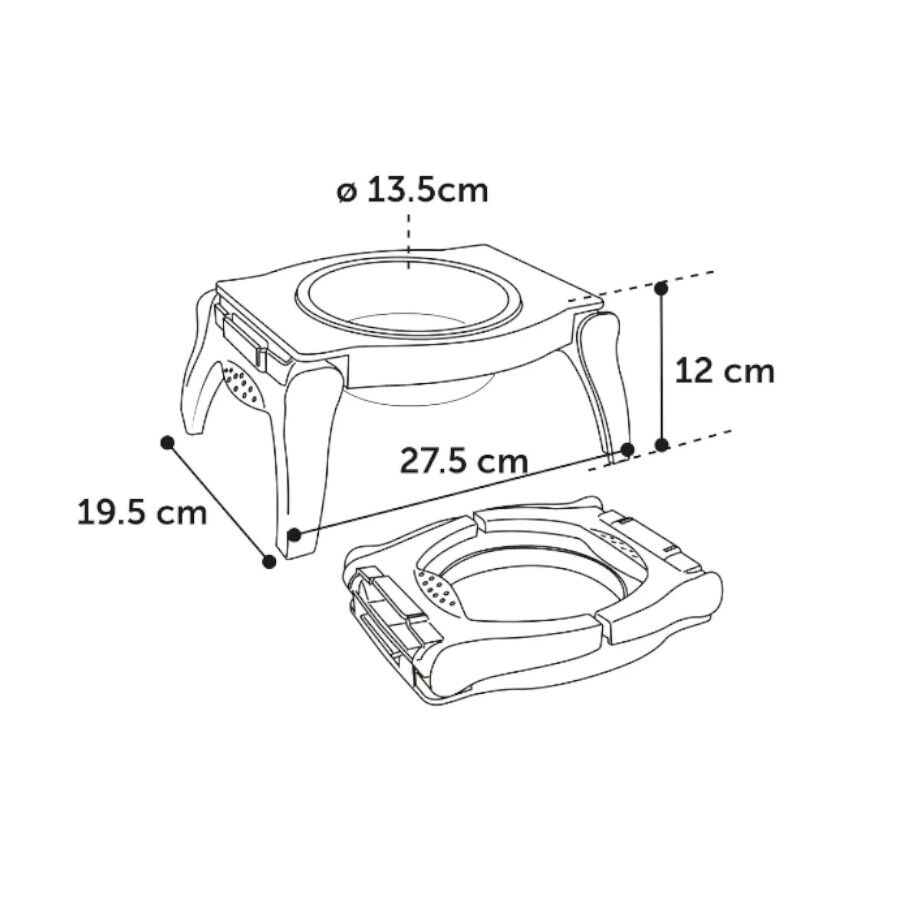 Flamingo Lilo Comedero y Bebedero De Viaje Gris para perros thumbnail