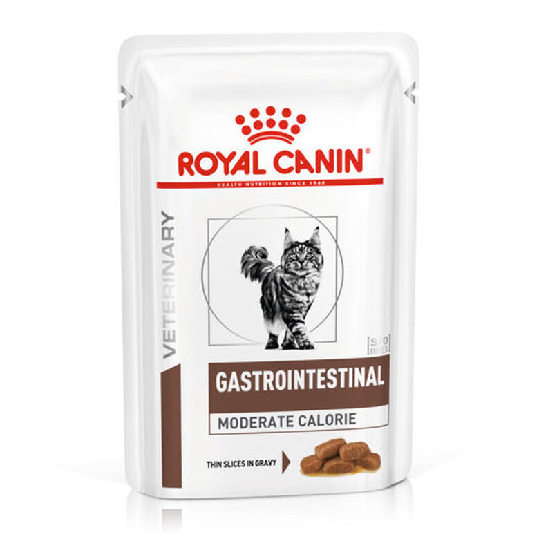 12 sobres x 85 g Royal Canin Veterinary Gastrointestinal Moderate Calorie sobre para gatos,  Imagen numero 1 12 sobres x 85 g Royal Canin Veterinary Gastrointestinal Moderate Calorie sobre para gatos, , large Imagen numero 1