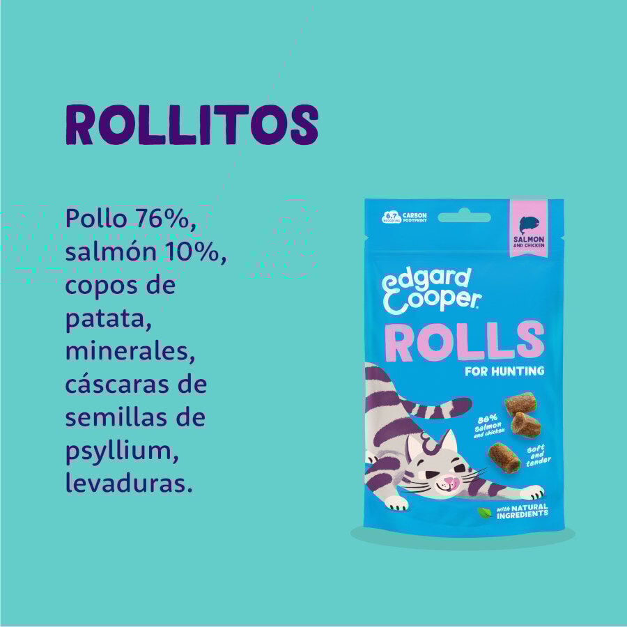 Edgard &amp; Cooper Rollitos Salmón y Pollo para gatos thumbnail