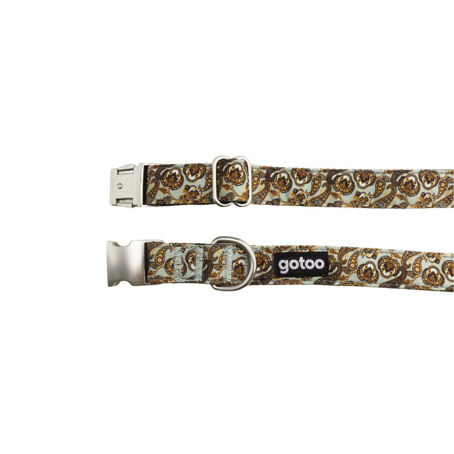 Gotoo Collar estampado cachemira caqui para perros thumbnail