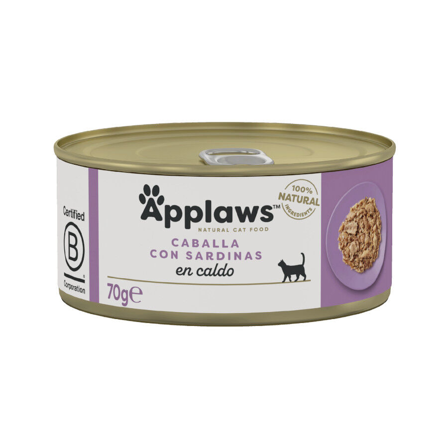 70 g Applaws Caballa y Sardina lata para gatos, , large Imagen numero 1