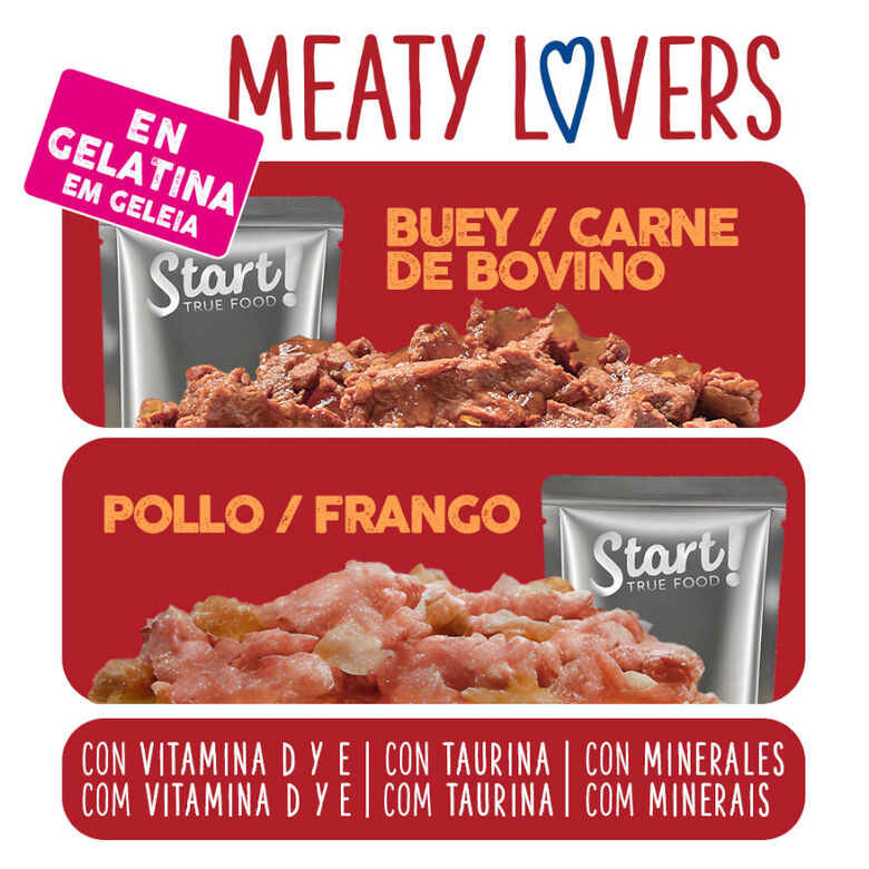 Start Cat Carne con Pollo y Pescado en Gelatina sobre para gatos thumbnail
