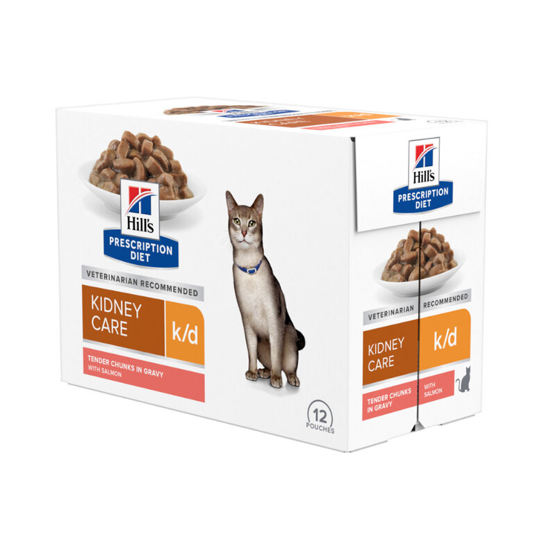 12 sobres x 85 g Hill's Prescription k/d Diet Kidney Care Salmón sobre en salsa para gatos,  Imagen numero 1 12 sobres x 85 g Hill's Prescription k/d Diet Kidney Care Salmón sobre en salsa para gatos, , large Imagen numero 1