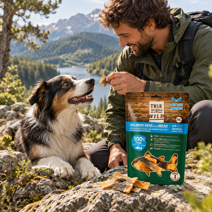 70 g. True Origins Piel de Salm&oacute;n con Carne Snack para perros, , large Imagen numero 1