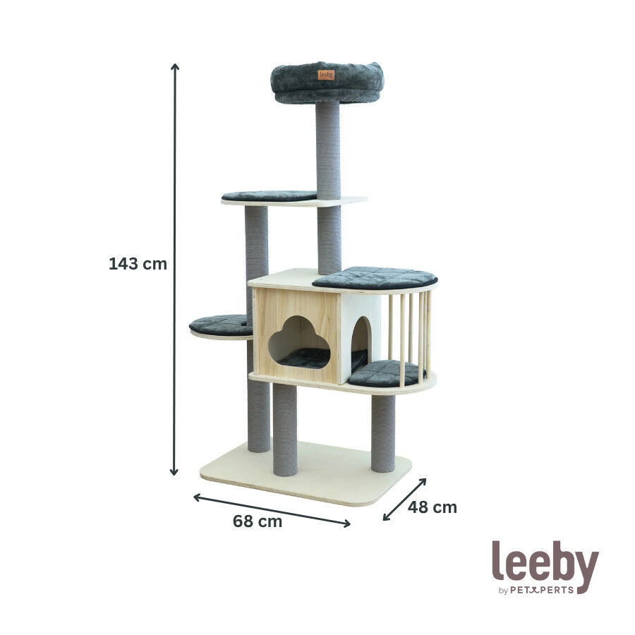 Leeby Cloud Collection torre rascador multiplataforma con cama nido para gatos thumbnail