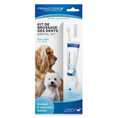 Francodex Cepillo y Pasta de dientes para perros