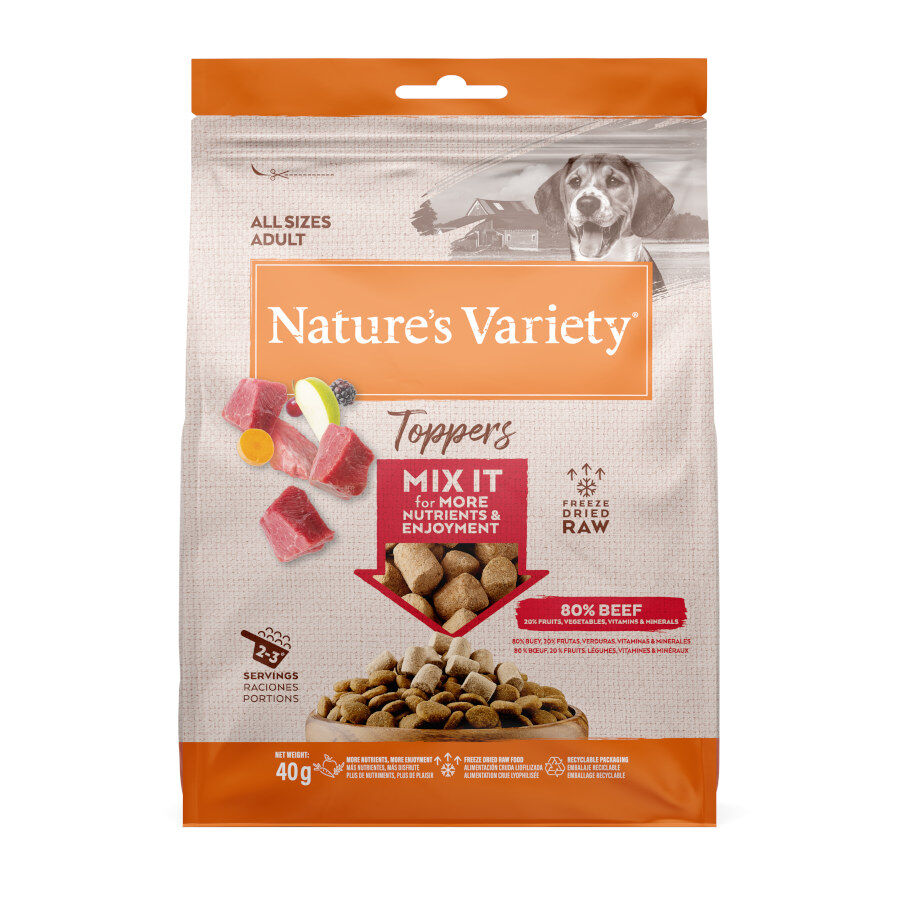 Nature's Variety Toppers Buey Liofilizado para perros