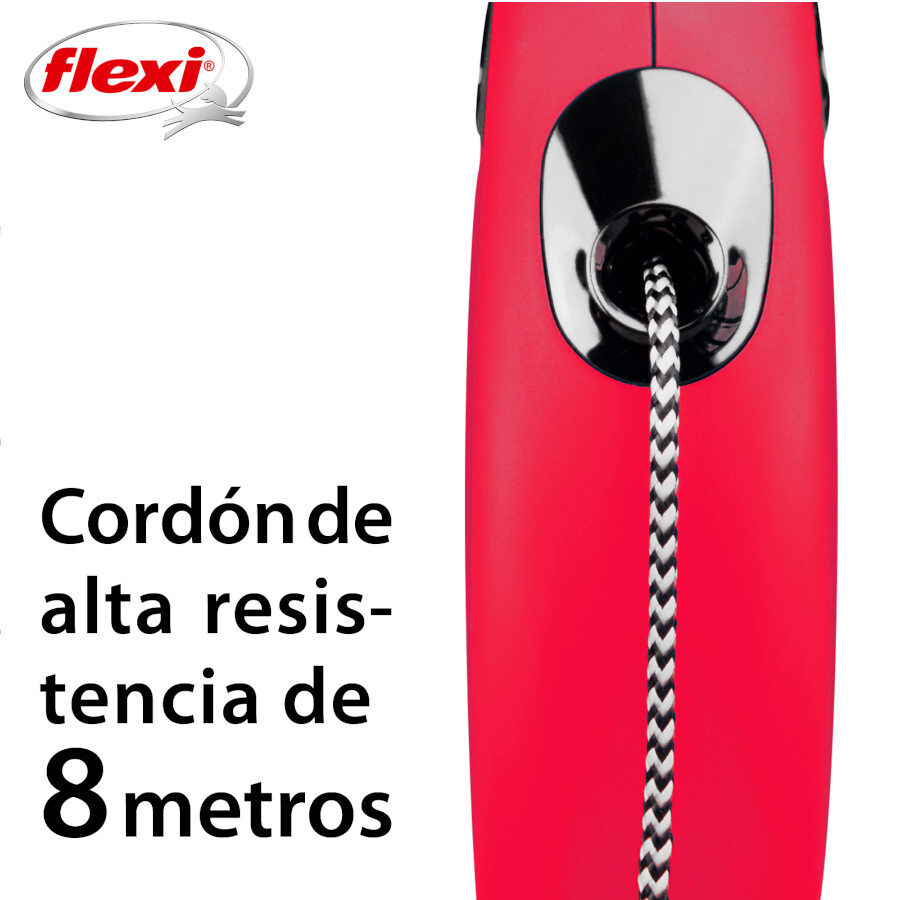 Flexi New Classic Correa de Cordón Extensible Roja para perros thumbnail