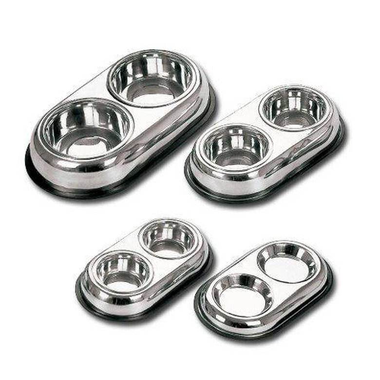 TK-Pet Comedero Doble para mascotas ,  Imagen numero 1 TK-Pet comedero mascota acero inoxidable plato doble Imagen numero 1