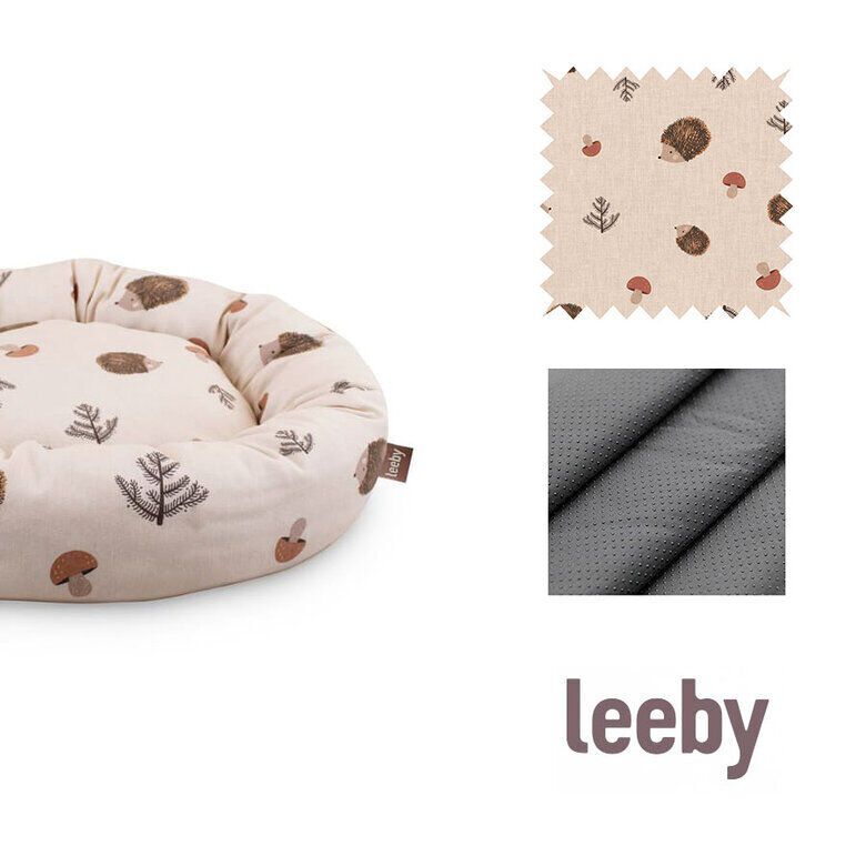 Leeby Cama Donut Antideslizante Blanca con Erizos para gatos thumbnail