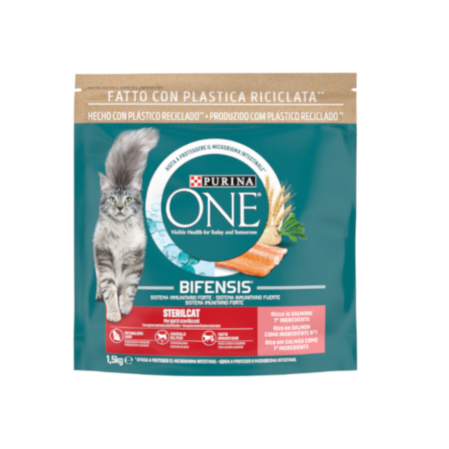 Purina One Adult Bifensis Esterilizado Salmón pienso para gatos