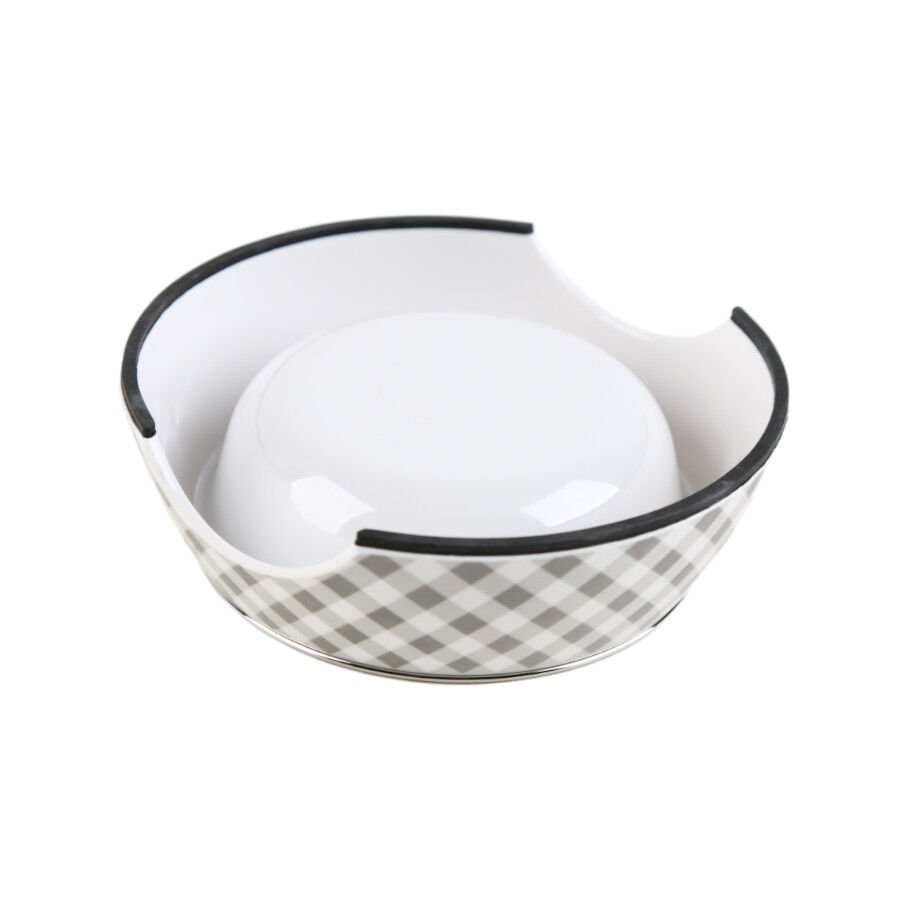 Leeby comedero acero inoxidable vichy para perros thumbnail