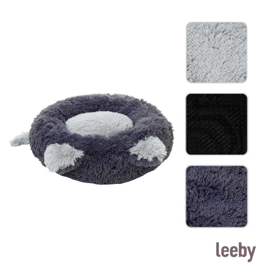 Leeby Cama Donut con Oreja y Cola Gris para gatos, , large Imagen numero 5