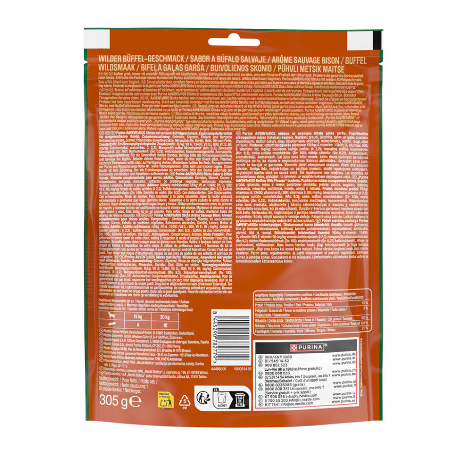 305 g Adventuros Palitos B&uacute;falo para perros, , large Imagen numero 2