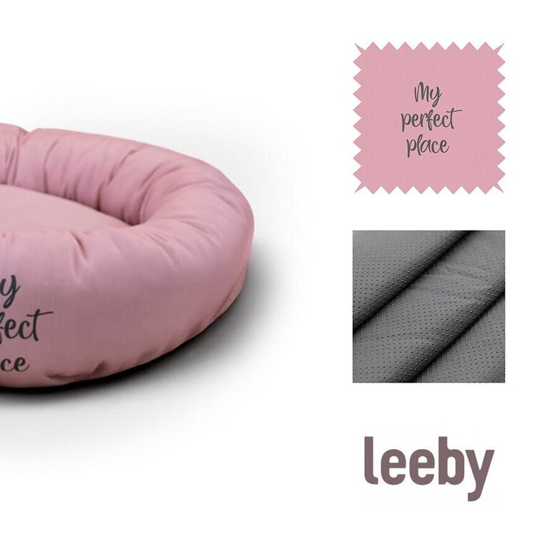 Leeby Cama Donut Antideslizante Rosa para gatos thumbnail