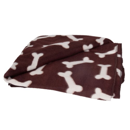 Flamingo manta marr&oacute;n con huesos para mascotas Imagen numero 1