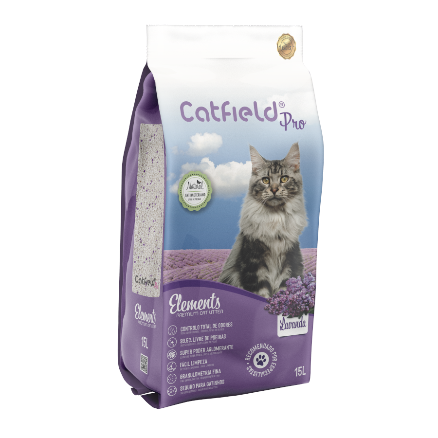 15 L Catfield Elements Lavanda Arena Aglomerante Natural para gatos, , large Imagen numero 1