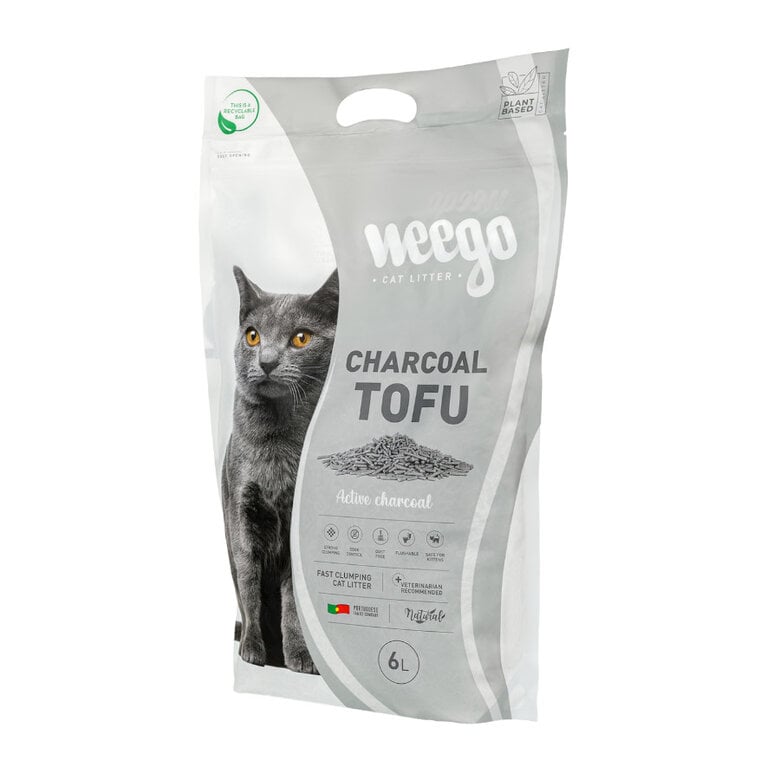Weego Charcoal Tofu Arena Aglomerante para Gatos 6L Weego Charcoal Tofu Arena Aglomerante para Gatos 6L