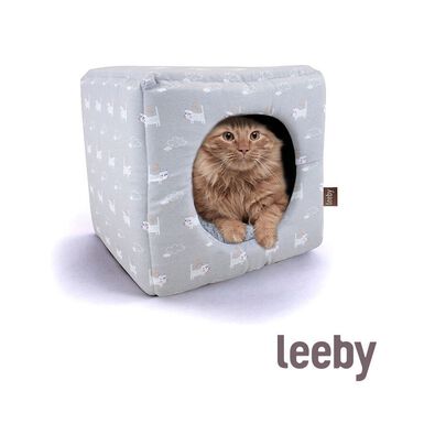 Leeby Cama Cueva Azul Claro para gatos