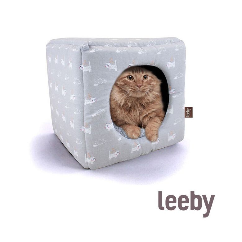 Leeby Cama Cueva Azul Claro para gatos thumbnail