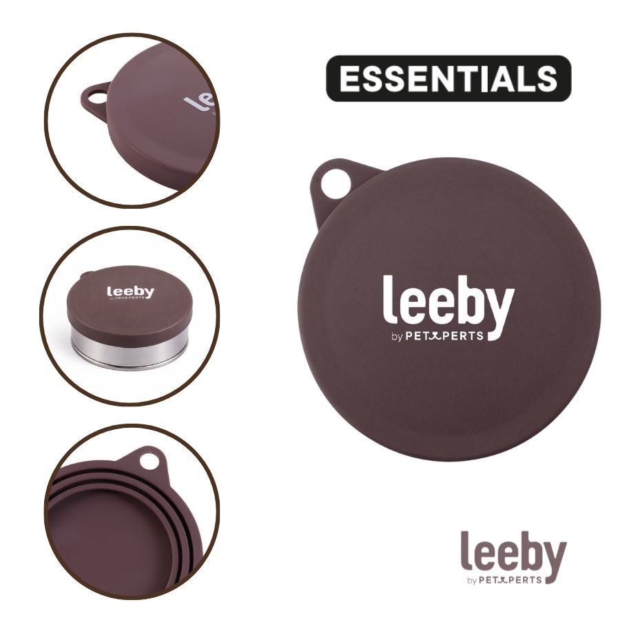 Leeby Tapa Comedero Marr&oacute;n para perros y gatos, , large Imagen numero 3