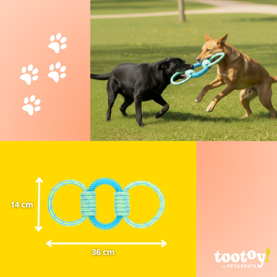 Tootoy! Mordedor de Cuerda y Goma Triple para perros, , large Imagen numero 4