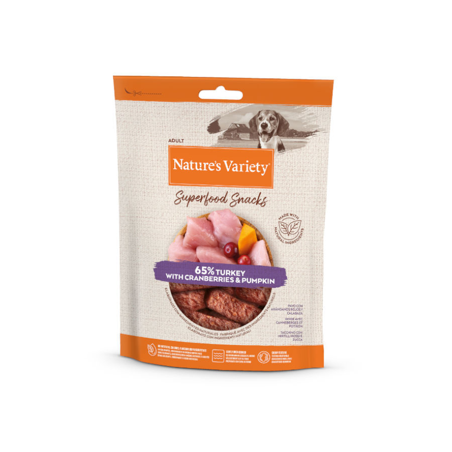 Nature&#039;s Variety Barritas Pavo snacks superfood para perros