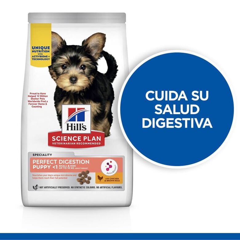 Hill&#039;s Science Plan Perfect Digestion Puppy Small y Mini Pollo y Arroz pienso para cachorros thumbnail