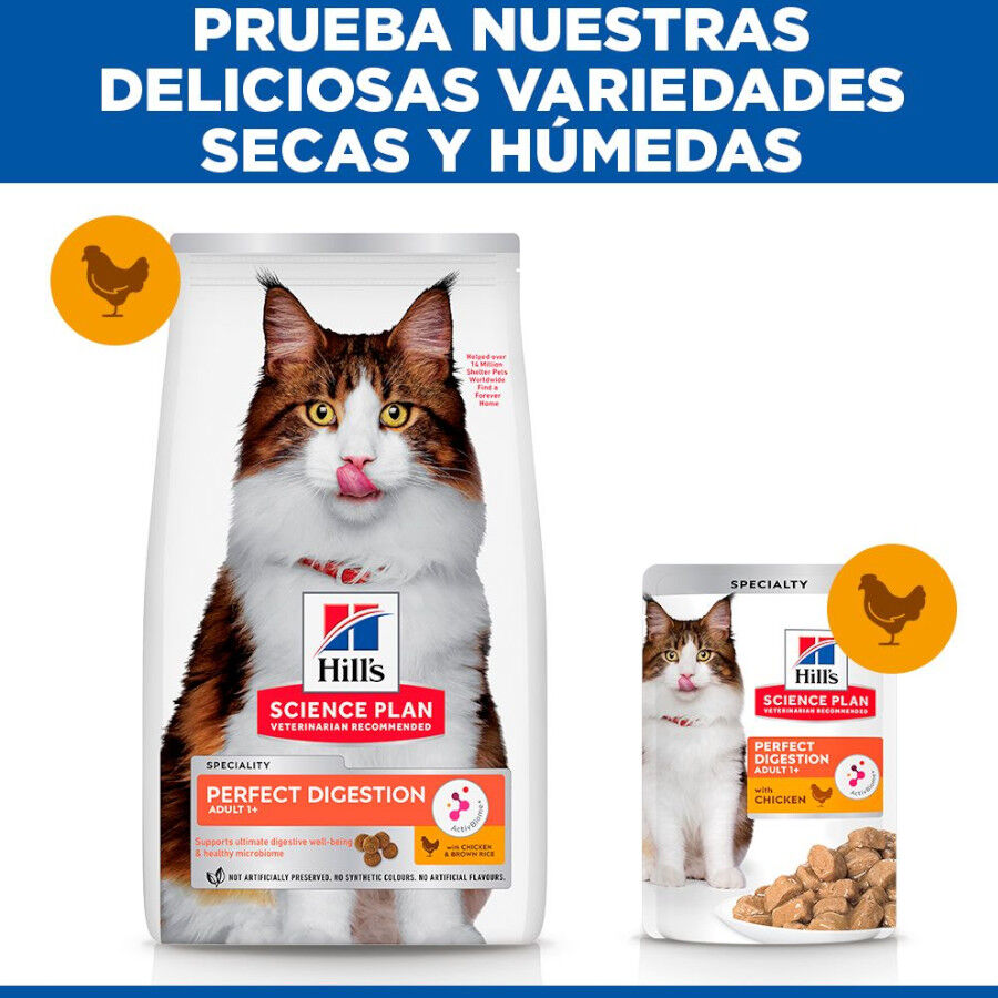 Hill&#039;s Science Plan Perfect Digestion Adult Pollo Pienso para gatos thumbnail