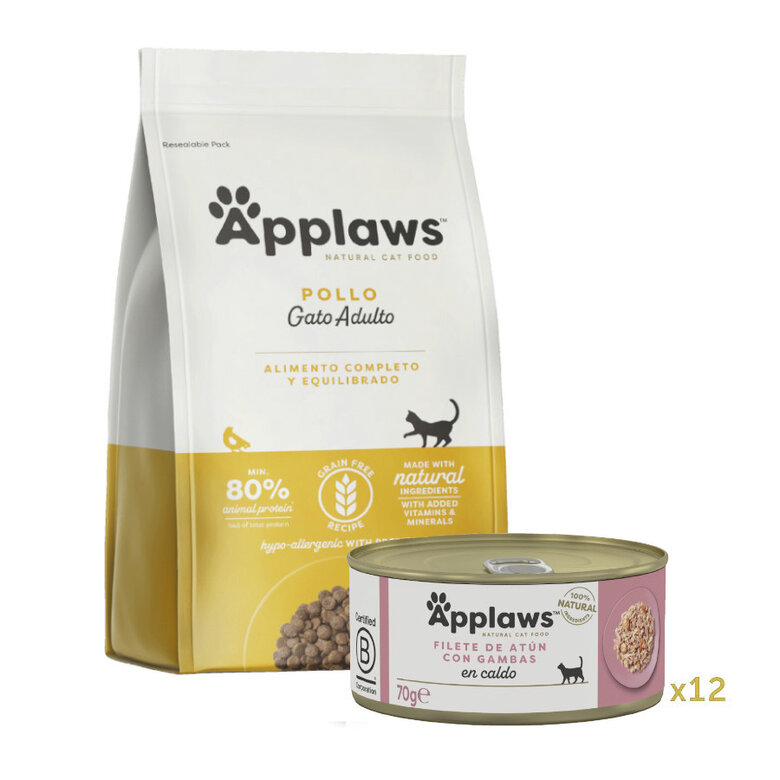 7.5 kg + 12 latas x 70 g Pack comida gato grain free Applaws,  Imagen numero 1 7.5 kg + 12 latas x 70 g Pack comida gato grain free Applaws, , large Imagen numero 1