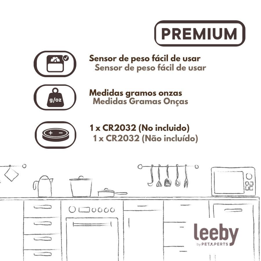 Leeby Cuchara Digital Medidor de Comidas para perros y gatos, , large Imagen numero 5
