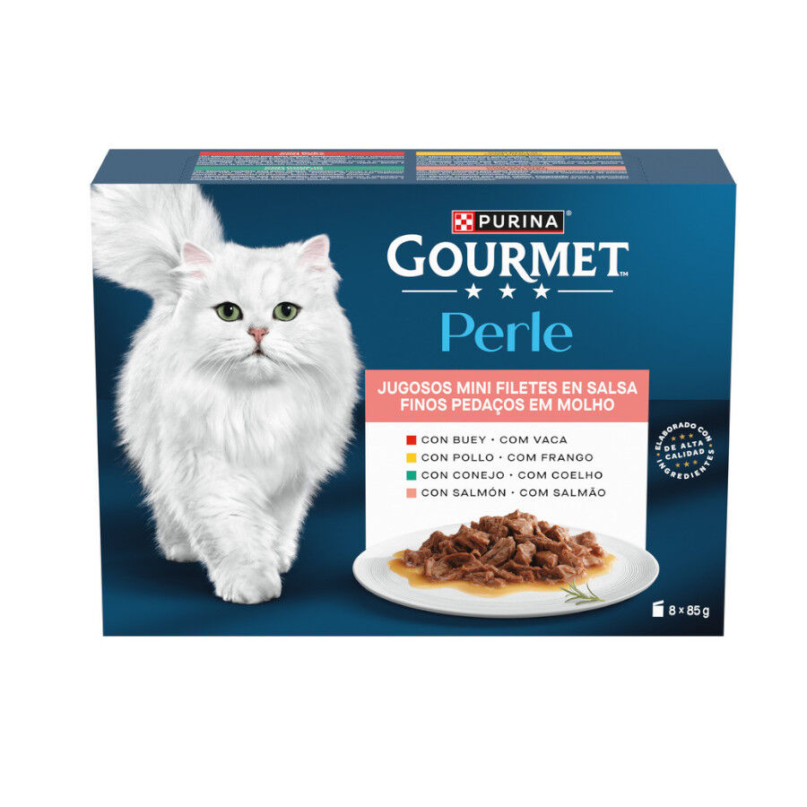 8 sobres x 85 g Gourmet Perle Filetes de Carne en salsa sobre para gatos, , large Imagen numero 1