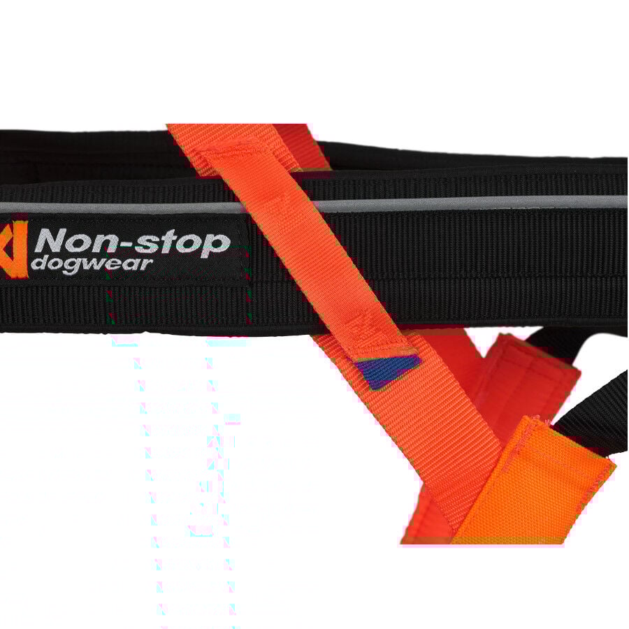 Non-stop dogwear Freemotion Arnés Negro y Naranja para perros thumbnail